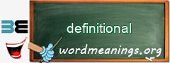 WordMeaning blackboard for definitional
